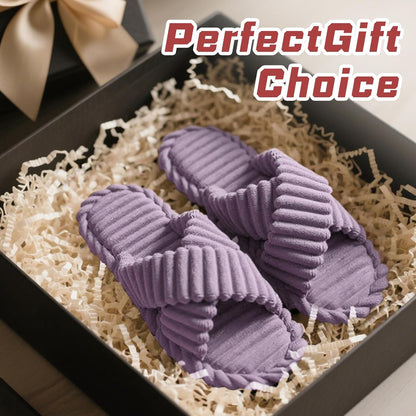 ZOORON Women's Cozy Slippers Crossbands & Durable Foam - Soft Plush Lined Non-Slip Indoor Outdoor Open Toe Shoes Trendy Gift