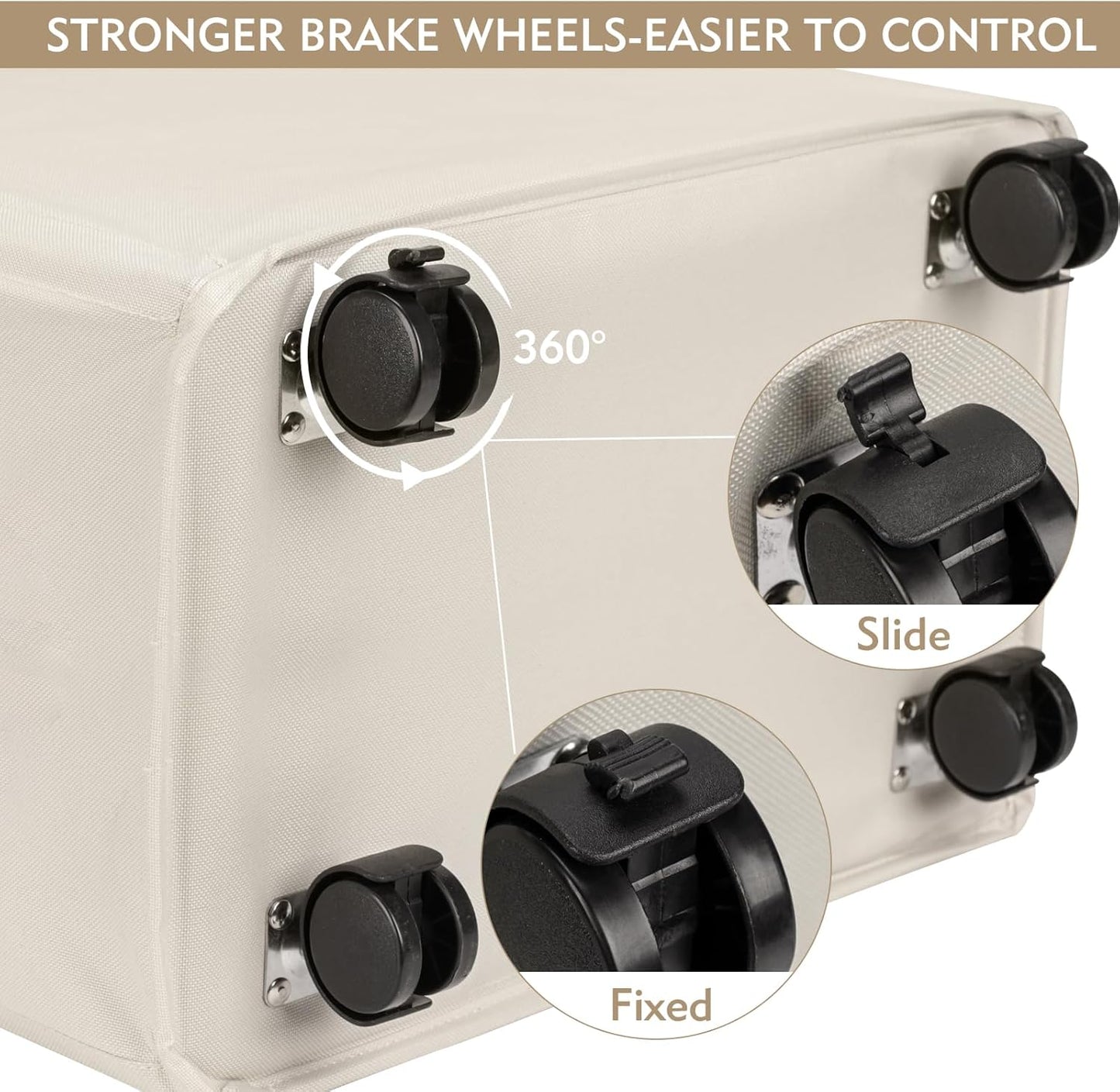 DOKEHOM 90L X-Large Laundry Basket with Removable Wash Bag on Wheels, Collapsible Rolling Laundry Hamper, Foldable Clothes Organizer, Folding Washing Bin (Beige)