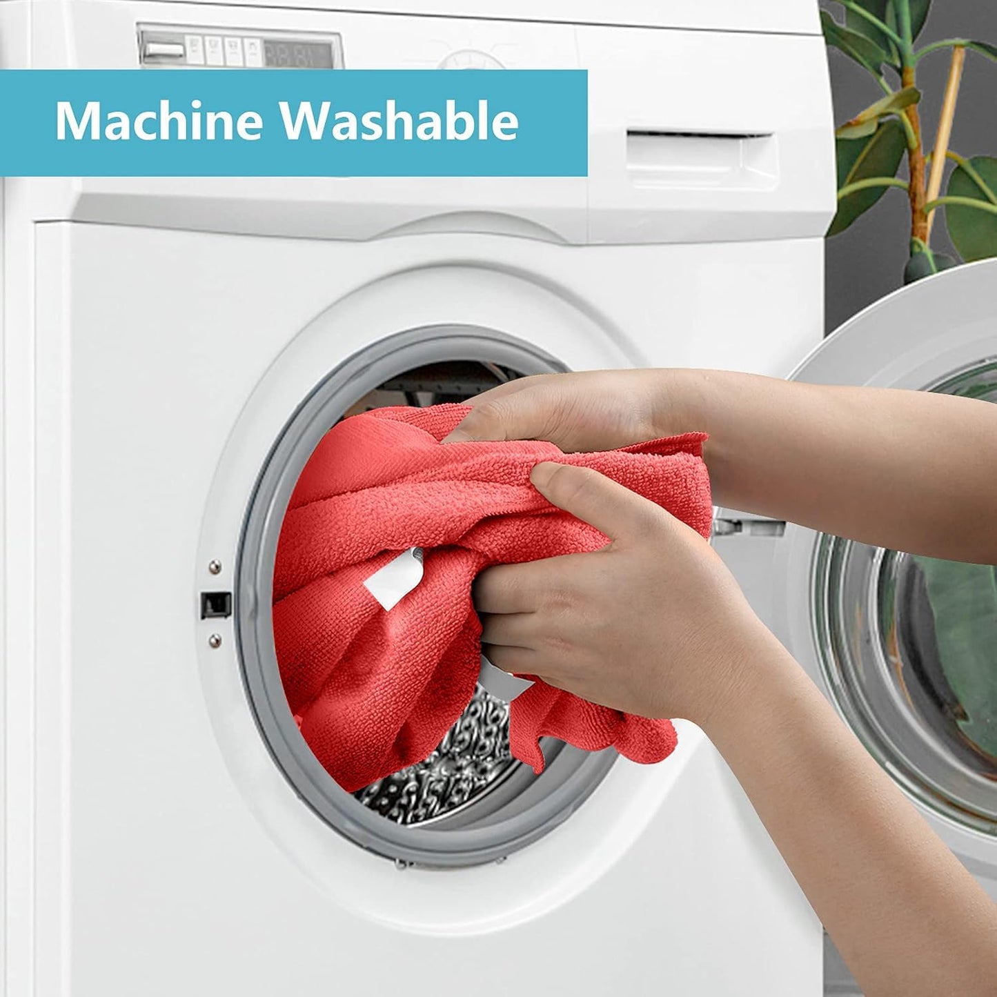 HOMEXCEL Red Microfiber Cleaning Cloth, 100 Pack Cleaning Towels for Kitchen, Lint Free, Scratch-Free, Highly Absorbent, and Reusable Cleaning Rags for House, Window and Glass, Cars, 11.5 X11.5 inch