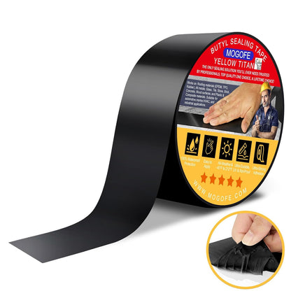 RV Roof Sealant Tape Black, 1.5 Inch x 50 Feet RV Repair Roof Sealer Seal Tape UV-Resistant Waterproof Sealant Tape for RV Repair, Camper, Trailer, Boat Sealing, Leaking Roof, Window