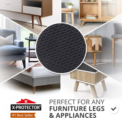 Non Slip Furniture Pads 36 pcs 1" X-Protector - Premium Furniture Grippers - Self-Adhesive Rubber Feet Furniture Feet - Ideal Non Skid Furniture Pad Floor Protectors - Keep Furniture in Place!
