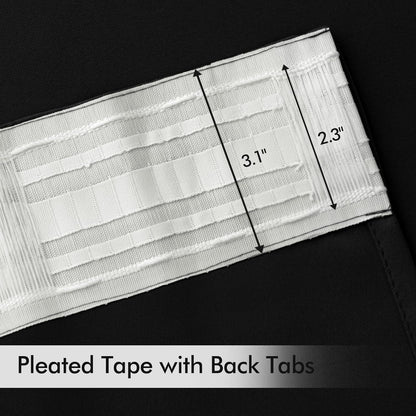 MIULEE Back Tab Blackout Curtains 92 Inch Long 2 Panels Set for Living Room Bedroom, Halloween Black Rod Pocket/Pinch Pleated Thermal Insulated Room Darkening Light Blocking Floor to Ceiling Drapes