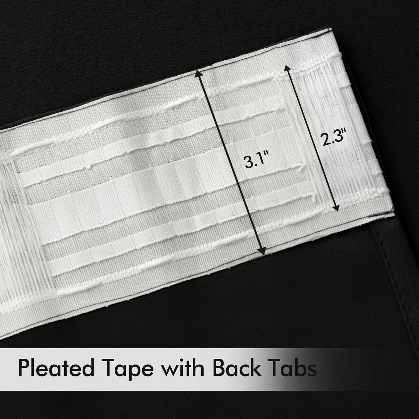 MIULEE Back Tab Blackout Curtains 94 Inch Long 2 Panels Set for Living Room Bedroom, Halloween Black Rod Pocket/Pinch Pleated Thermal Insulated Room Darkening Light Blocking Floor to Ceiling Drapes