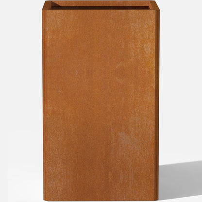 28 Inch Co rten Steel Planter-Modern Square Metal Outdoor Planters for Front Porch, Patio & Garden -Large Tall Planters (14" L X 14" L X 28" H)