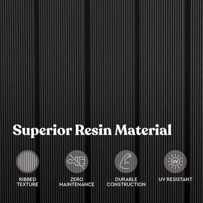 Keter Baltimore Resin 38 Gallon Outdoor Kitchen Trash Can with Lid and Drip Tray for Easy Cleaning-Perfect for Patio Dining, Black