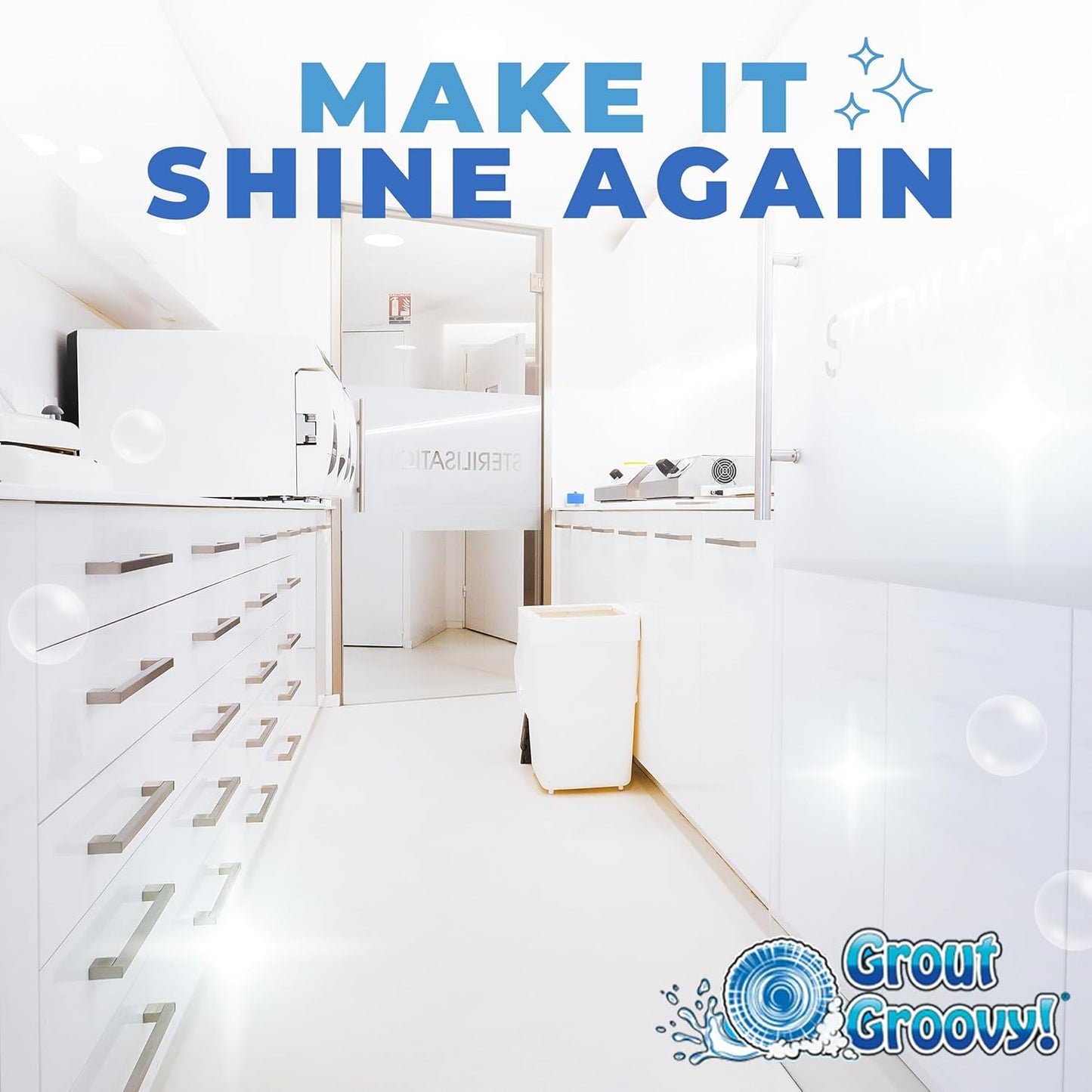 Grout Groovy! Electric Stand-Up Grout Cleaning Machine – Lightweight Deep Cleaner for Tile Floors, Bathrooms & Kitchens | Easy-to-Use Floor Scrubber Machine for Grout Lines & Tile Surfaces (Original)