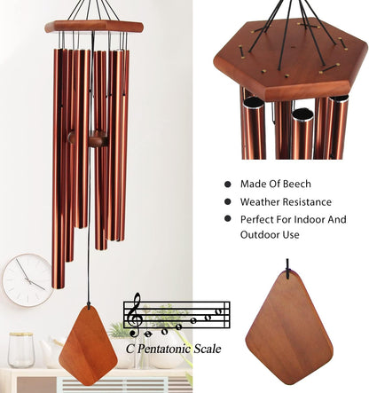 ASTARIN Wind Chimes Outdoor Large Deep Tone, Large Windchimes for Outside with 6 Tubes Tuned Relaxing Melody,Memorial Wind Chimes for Mom Dad,Sympathy Gifts, 36"