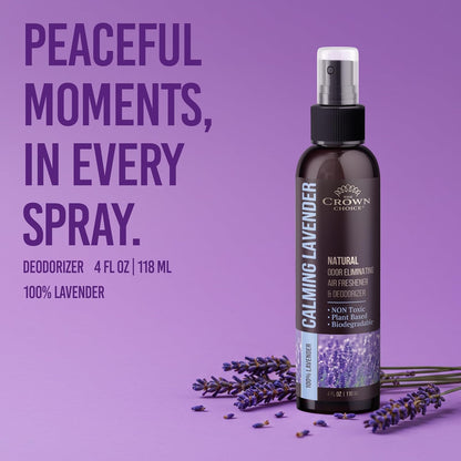 Non-Toxic Odor Eliminator,Natural Lavender Air Freshener Spray for Home,Linen Spray for Bedding, Closet & Couch Deodorizer,Long Lasting Bathroom & Toilet Freshener,Safe for Kids & Pets,2PK,4 Oz each
