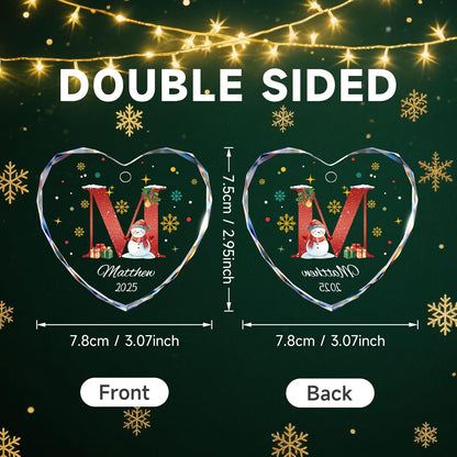 Personalized Christmas Ornaments with Names, Name Ornaments for Christmas Tree, Letter Custom Christmas Ornament for Kids and Adults, Stocking Name Tags