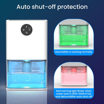 Dehumidifier, 50 OZ Small Dehumidifiers for Room for Home, Quiet with Auto Shut Off, Dehumidifiers for Bedroom (300 sq. ft), Bathroom, RV, Closet