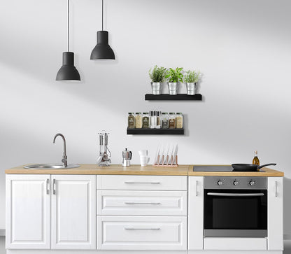 Sorbus Floating Shelves for Wall, Bathroom Shelves Wall Mounted for Kitchen, Bedroom, Bathroom Storage Over Toilet, Hanging Book Shelf for Wall Home Decor Living Room (Black, 2 Pack)