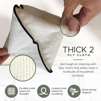 Whiffkitch Dishcloths & Dish Towels for Kitchen - Reusable, Hygienic, Quick Drying, Durable Kitchen Washcloth, Absorbent, Scrub-Non-Scratch, 6x7 Inches Neutral Color, 6 Pack