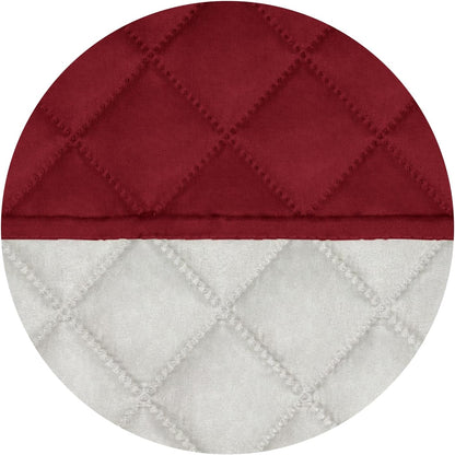 PureFit Reversible Quilted Sofa Cover, Water Resistant Slipcover Furniture Protector, Washable Couch Cover with Non Slip and Elastic Straps for Kids, Dogs, Pets (Small Recliner, Red/Ivory)