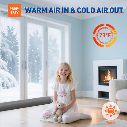 MAGZO Door Draft Stopper 36 Inches, Weighted Rectangle Door Snake for Winter Noise Blocker with Hook Loops,Gray