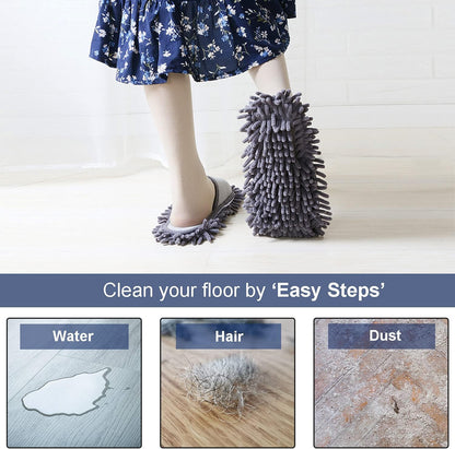 Women's Microfiber Floor Cleaning Mop Slippers with Terry Towel Fabric