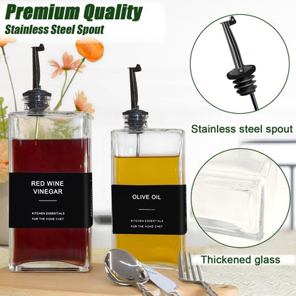 Olive Oil Dispenser Bottle for Kitchen,17 oz Oil and Vinegar Dispenser Set, Cooking Oil Dispenser, Glass Container, Coffee Syrup Bottles