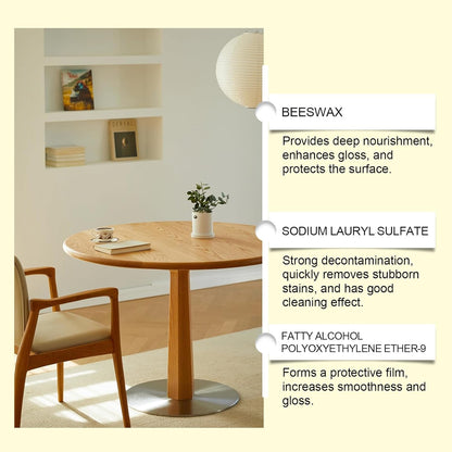 Beeswax Spray Cleaner with Sponge & Towel for Wood Furniture, Natural Beeswax Care For Wood Floors, Furniture, Tables, Cabinets (Lemon*2)