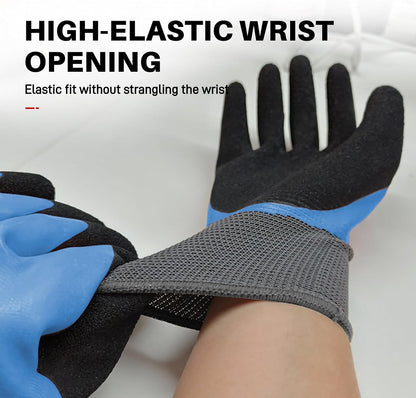 Electrician Gloves 1000V High Voltage,Double Insulated Electrical Gloves For Men,Rubber Safety Work Gloves (Blue,Large)