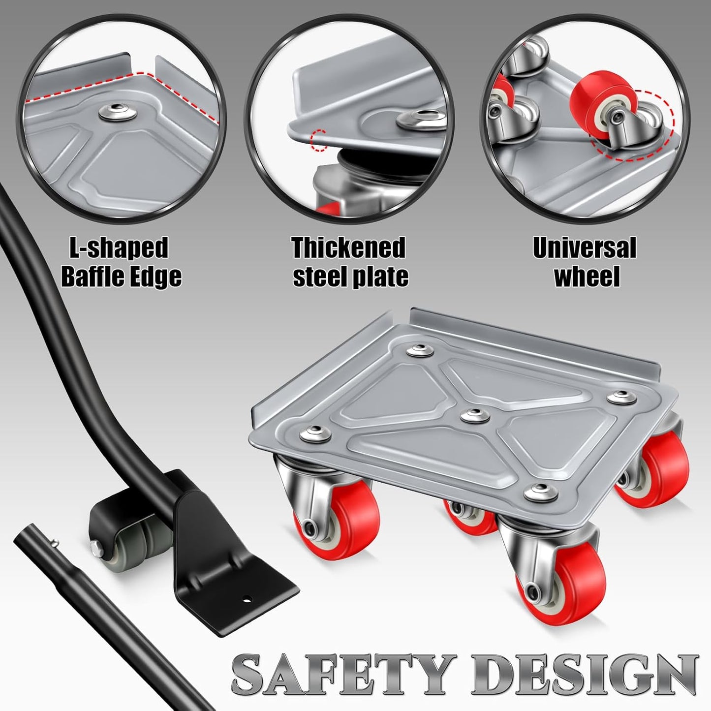 Furniture Dolly Furniture Sliders Furniture Movers with 5 Wheels Appliance Rollers Furniture Moving Wheels Furniture Movers Lifter Rollers for Heavy Duty Tool Furniture 1200lbs Load Capacity