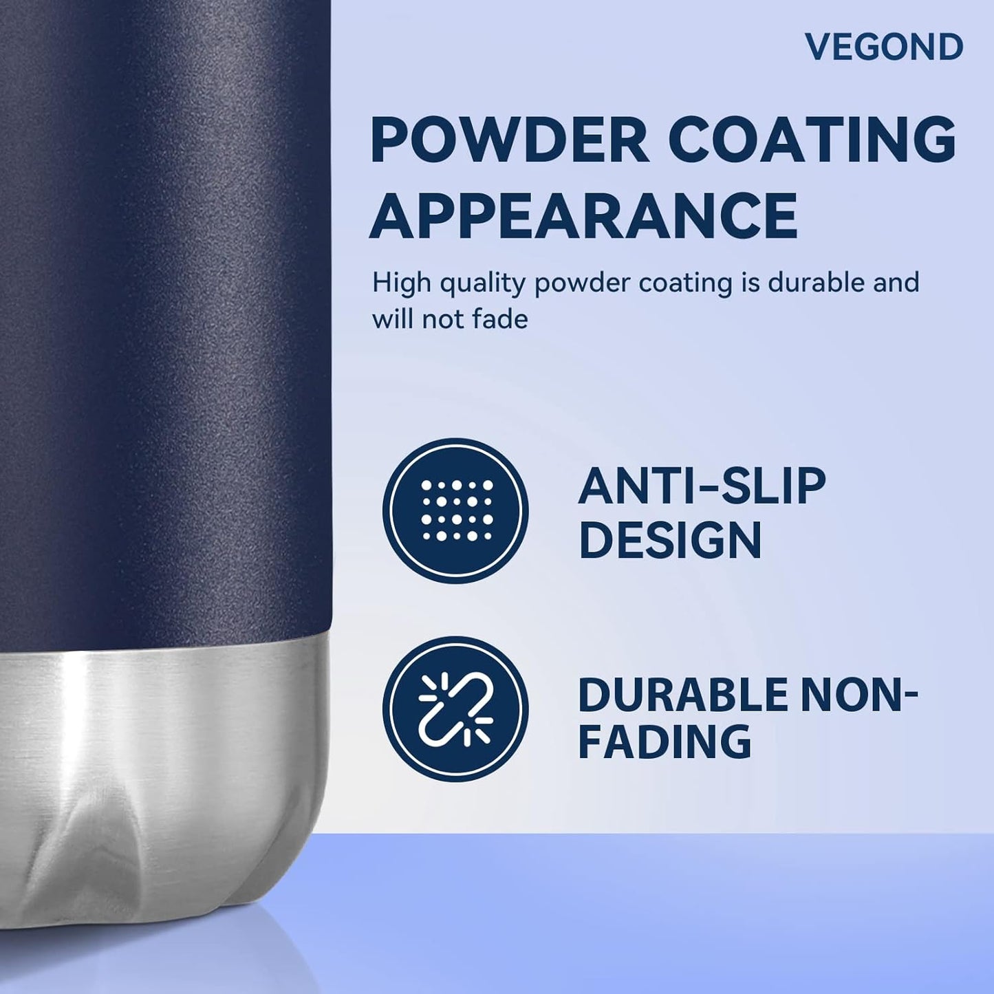 VEGOND 17oz Stainless Steel Water Bottles Bulk, Reusable Metal Sports Water Bottle Keeps Drink Hot and Cold, BPA Free Double Wall Vacuum Cola Shape Insulated Water Bottles for Camping Gym, 8 Pack