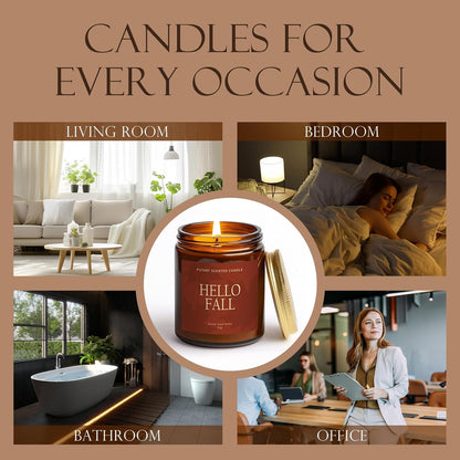 Pumpkin Spice Fall Candles for Home Scented, Natural Soy Wax Aromatherapy Non Toxic Pumpkin Candle with Long Lasting Burn, Halloween Autumn Candle Gifts for House Fragrance Decoration (9oz)