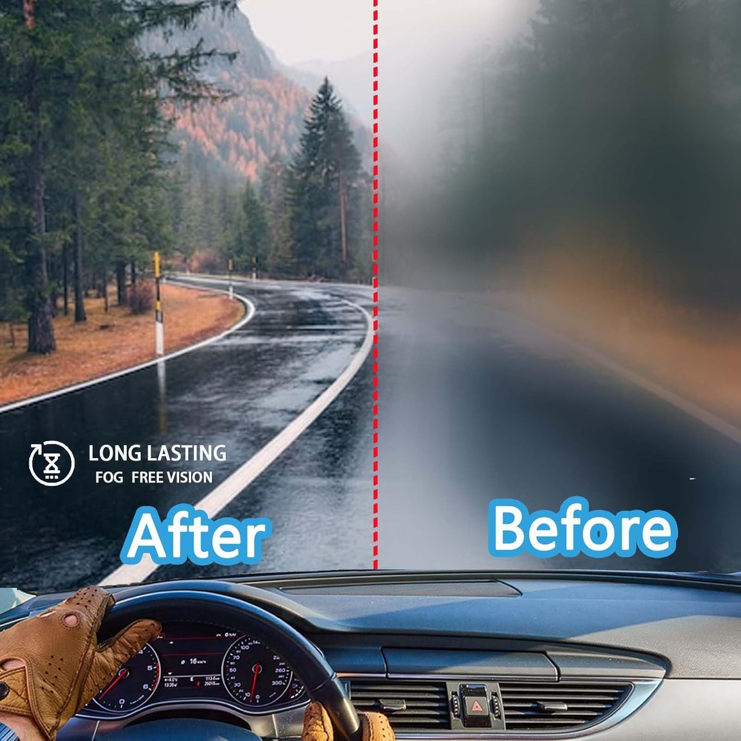 Glass Anti-Fog Wipes Pre-moistened Defogger to Prevent Fogging on Bathroom Mirror, Shower Door, Car Windshield, Window, Helmets, Goggles Quick NO Fog Tissue Resealable Bottle -40 Wipes