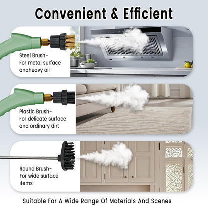 2500W Handheld Steam Cleaner,Portable Car Steamer For Auto Detailing,High-Temperature and Pressure Steam Cleaner For Home, Steam Cleaning Machine for Furniture,Kitchen,Grout,Floor,Tile (7-Green)