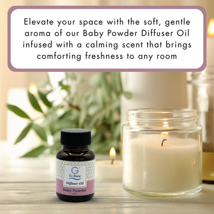 G's Breeze Baby Powder Diffuser Oil Refill - Soft & Soothing Fresh Baby Powder Scent - Ideal for Nurseries, Bedrooms, Living Rooms & More - Elevate Your Space with Comforting Aroma - 60 ML