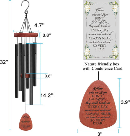 Memgift Memorial Wind Chimes - Sympathy Gift for Loss of Loved one, Weather-Resistant Outdoor Keepsake for Garden in Memory of Family