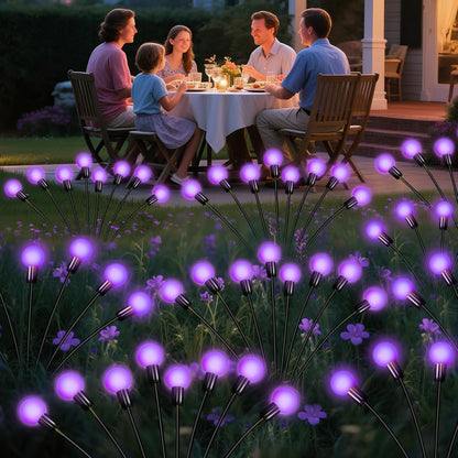 Solar Garden Lights – 16 LEDs Solar Firefly Lights, Purple Swaying Lights Outdoor Waterproof, 2 Pack 8 Heads Garden Decorative for Yard Patio Pathway Lawn Decorations