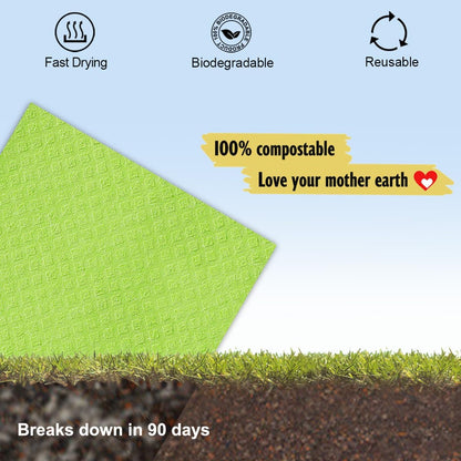 Swedish Dishcloths for Kitchen | 10 Pack Cellulose Sponge Dish Cloths Washable | Non-Scratch Reusable Towels Rags Ultra-Absorbent Cleaning Cloths Quick Drying