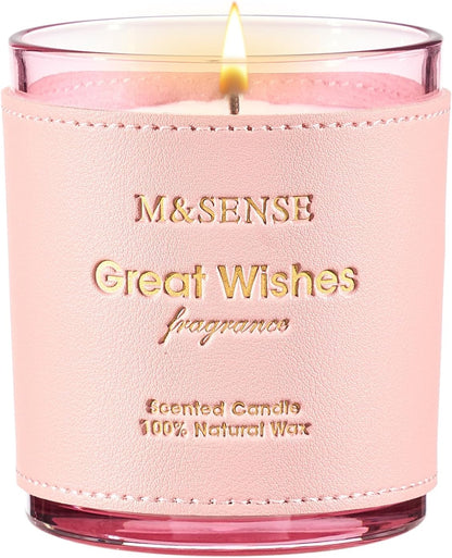 M&SENSE Floral Citrus Scented Candles, Vegan Soy Wax, Heavy Scented, No Toxin 10oz Long Lasting 42-Hour Burn Time Relaxing, Date Night, Aromatherapy Candles for Home