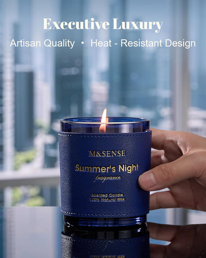 M&SENSE Bergamot Lavender Scented Candles,Vegan Soy Wax,No Toxin,10oz 42-Hour Slow Burning Time, Pepper Scented Candle, High Intensity,Air Purifying Aromatherapy Relaxing Office Home Fragrance