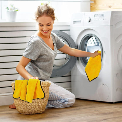 Tallew 40 Pcs Microfiber Towels 16 Inch x 16 Inch Microfiber Cloth Car Drying Towels for Cars Washing Polishing Office Windows Cleaning Household Supplies (Yellow)