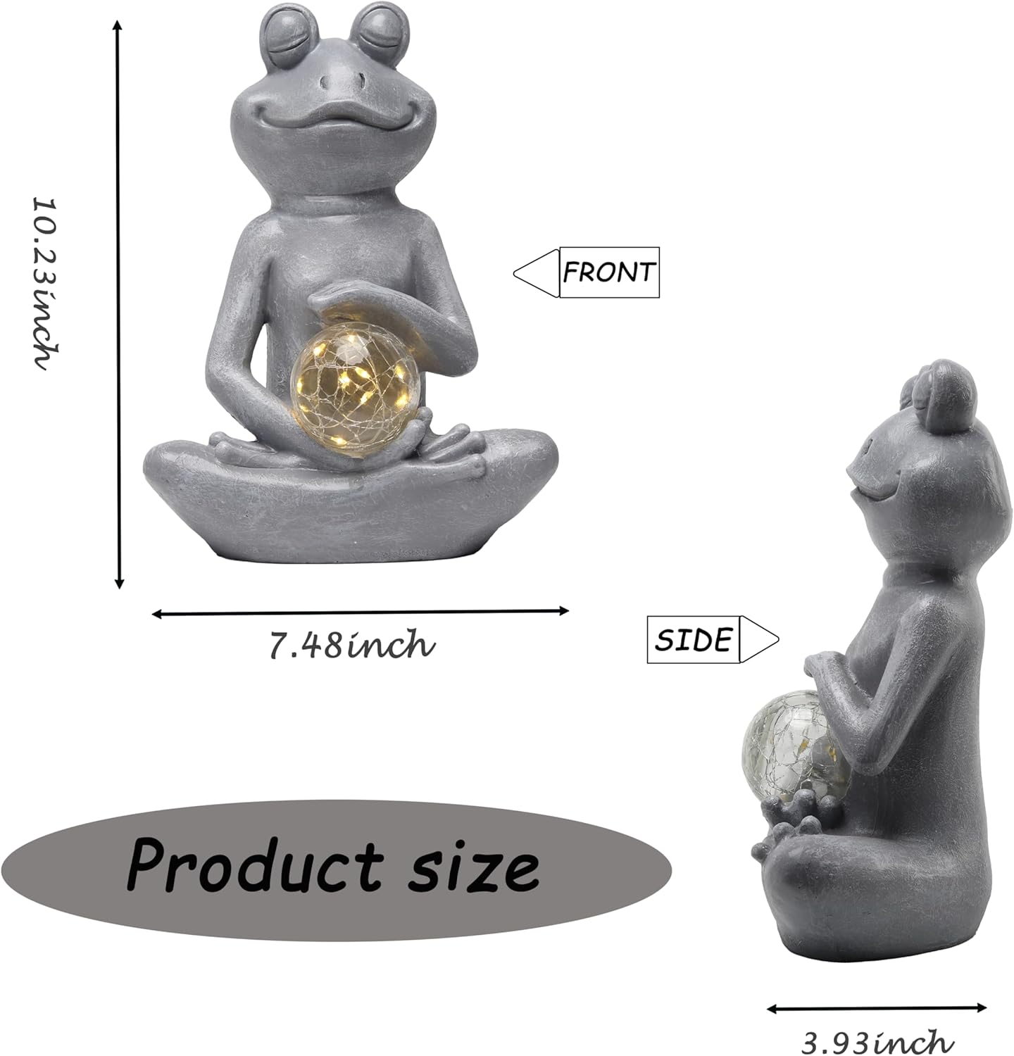 Solar Frog Garden Figurines Solar Lights Yoga Frog Statue for Outdoor Garden Patio Yard Frog Decor Gifts for Women Grandma Mother's Day Birthday Gifts