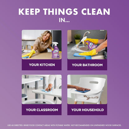 Lysol All Purpose Cleaner Spray, Multi-Purpose Disinfecting Spray, Kitchen & Bathroom Cleaner, Lavender & Cotton Blossom Scent, 32 Fl Oz