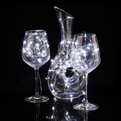 2 x Fairy Lights Battery Operated,Silver Wire Chains 8 Mode 16Ft/5Meter 50 LEDs Timer String Lights with Remote Control for Bedroom Christmas Party Wedding Decoration (Cool White)