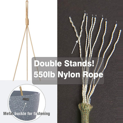 12 Inch 2 Pack Large Hanging Planters for Indoor Outdoor Plants, Plastic Hanging Basket Pots for House Plants Flowers, Grey