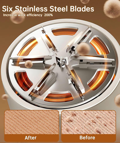 Rechargeable Fabric Shaver,Lint Remover, 3-Speed Sweater Shaver with LED Display, 2 Replaceable Stainless Steel 6-Blade Heads for Clothes, Sweaters, Furniture, Lint Balls and Fabric Pilling