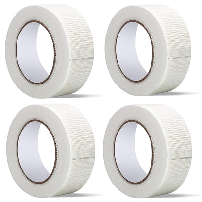 Drywall Joint Tape, 2" x 400 Feet Self-Adhesive Fiberglass Drywall Repair Mesh Tape for Wall Cracks and Seam Patch, 4 Rolls