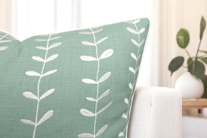 VAGMINE Embroidered Lollipop Pillow Cover - 18x18 Inches Square - 100% Cotton Light Teal Decorative Cushion Cover - Modern Textured Embroidery - Elegant Accent for Sofa, Bed, Living Room