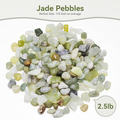 2.5LB Succulent and Cactus Pebbles, 1/5 Inch Jade Pebbles for Indoor Plants, Decorative Gravel for Vases, Bamboo, Succulent, Terrarium, Crafts, Cactus