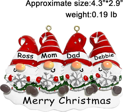 Personalized Christmas Ornaments 2025,Family of 2,3,4,5,6 Gnome Custom Christmas Ornament,Customized Name Ornament,Xmas Ornaments,Customized Xmas Tree Decorations Gifts,Gnome