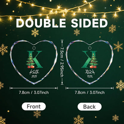 Personalized Christmas Ornaments with Names, Name Ornaments for Christmas Tree Decoration, Custom Initial Christmas Ornament for Kids and Adults, Stocking Name Tags