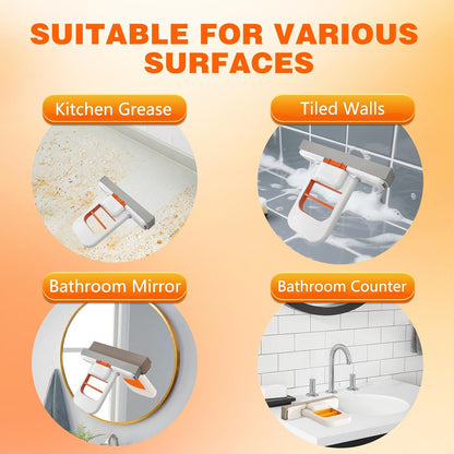 Mini Foldable Desktop Mop – Portable Sponge Mop for Small Spaces, Hand Mop for Bathroom, Kitchen, Countertops & Tile – Wet/Dry Use with Deep Grooves & Replaceable Head