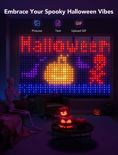 Govee Curtain Lights, Smart LED Window Lights, RGB Color Changing Wall Light, Dynamic DIY Curtain String Lights for Bedroom Holiday Decor, Outdoor IP65 Waterproof, 5 x 6.6ft, 520 RGBIC LEDs, 2 Pack