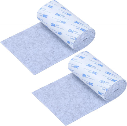 Felt Furniture Pads, Non Slip Self Adhesive Cuttable Felt Tape Gray Heavy Duty Felts Strip Roll for Protecting Hardwood Floors Chair Wall Protector (40 x 5 x 0.12 Inch, 2 Pack)