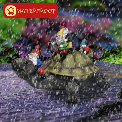 Sunthus Garden Gnome Turtle Statues Yard Art Resin Figurine Decorations Outdoor Garden Décor