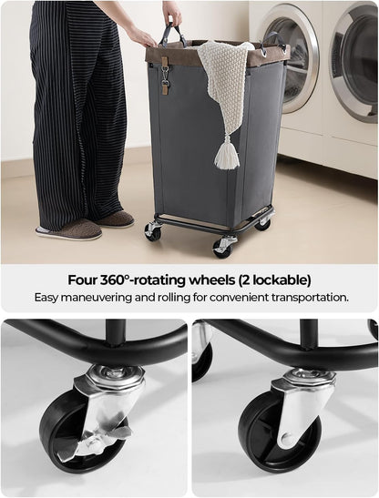 StorageWorks 160L Laundry Basket with Wheels, Large Rolling Hampers for Clothing Organizer, Dirty Clothes Basket for Hotel, Home, Closet, Dorm, Grey