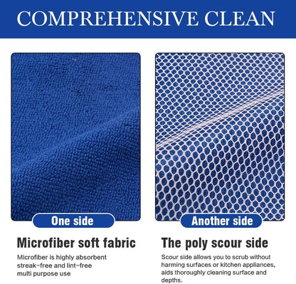 SINLAND Microfiber Dish Cloth for Wshing Dishes Dish Washing Rags Best Kitchen Washcloth Cleaning Cloths Poly Scour Side 12inchx12inch 5 Color Assorted 10 Pack